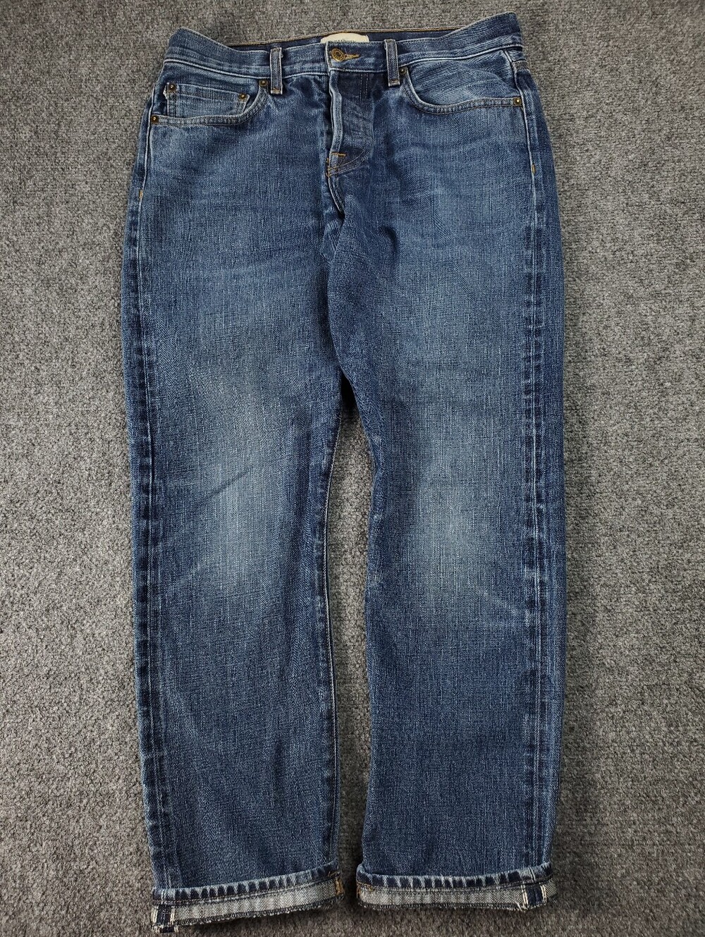 Baldwin Selvedge Jeans Mens 31 Henley Slim Straight Medium Wash Kansas City